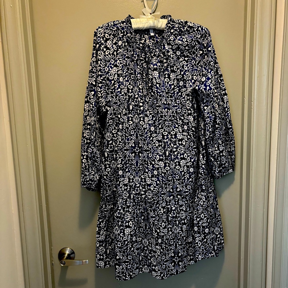 Derek Lam 10 Crosby Blue and White Printed Dress